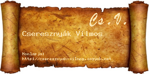 Cseresznyák Vilmos névjegykártya